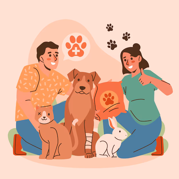 Foster care providing a safe temporary home for a rescued animal