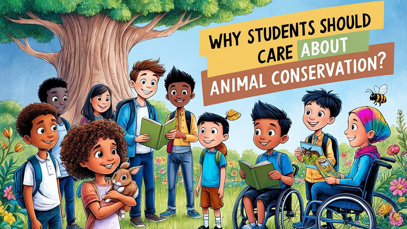 Students participating in animal rescue awareness activities